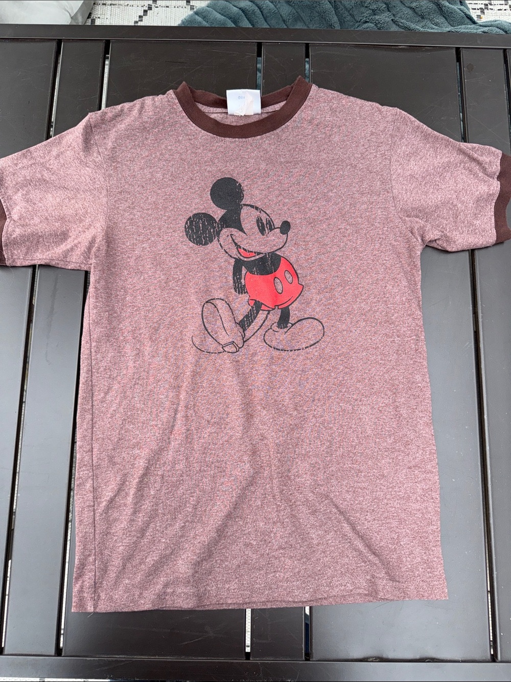 Kids Mickey Mouse Heathered Red Ringer Tee